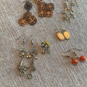 6 Pairs Silver and Gold-Tone Fashion Pierced Earrings